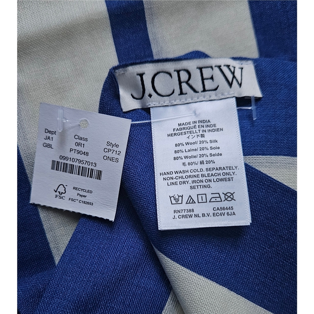J.Crew Fringe-Trim Scarf in Wool-Silk Blend - Picture 7 of 7